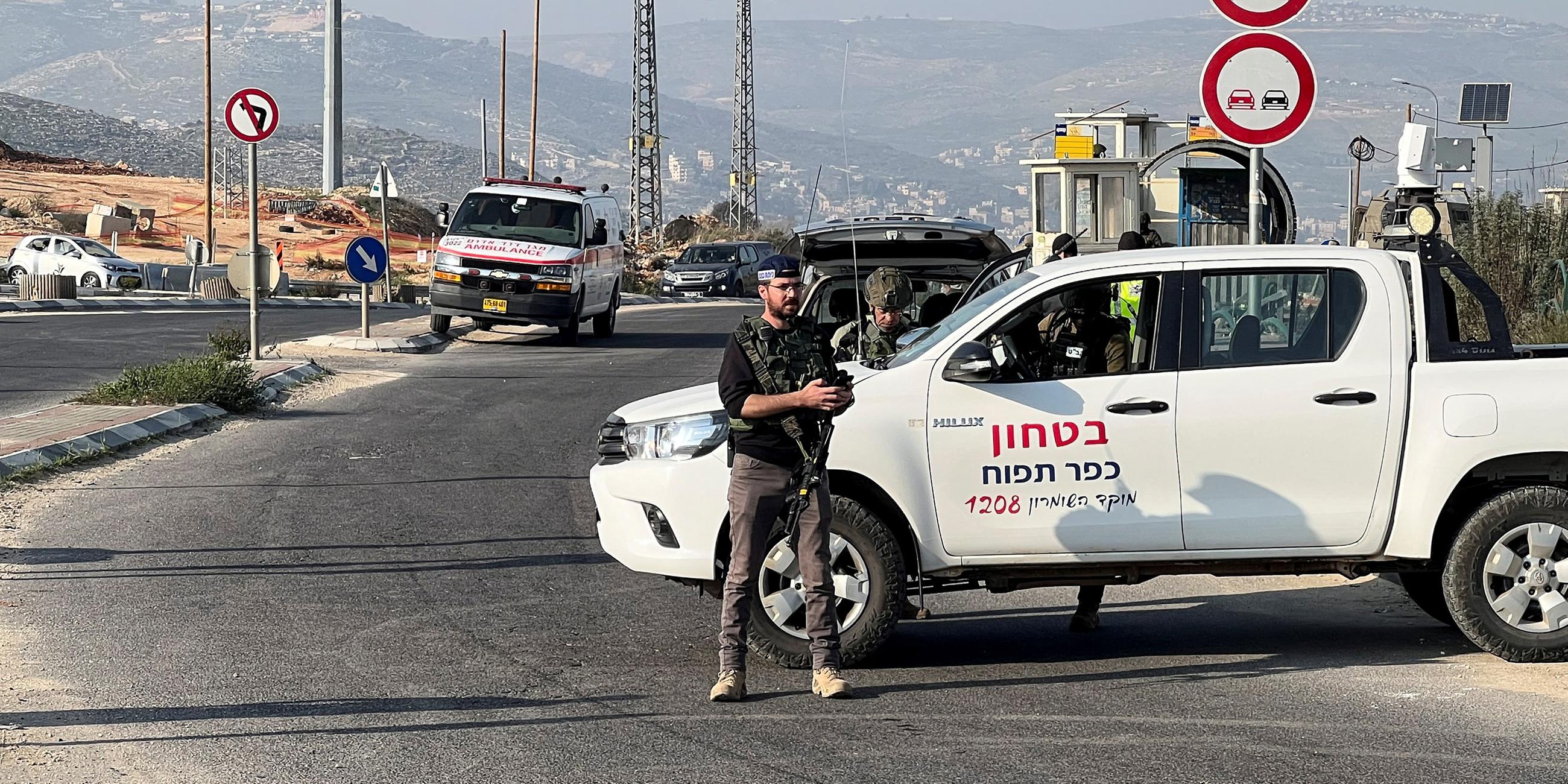 Straßensperre nach Anschlag in Nablus, West Bank