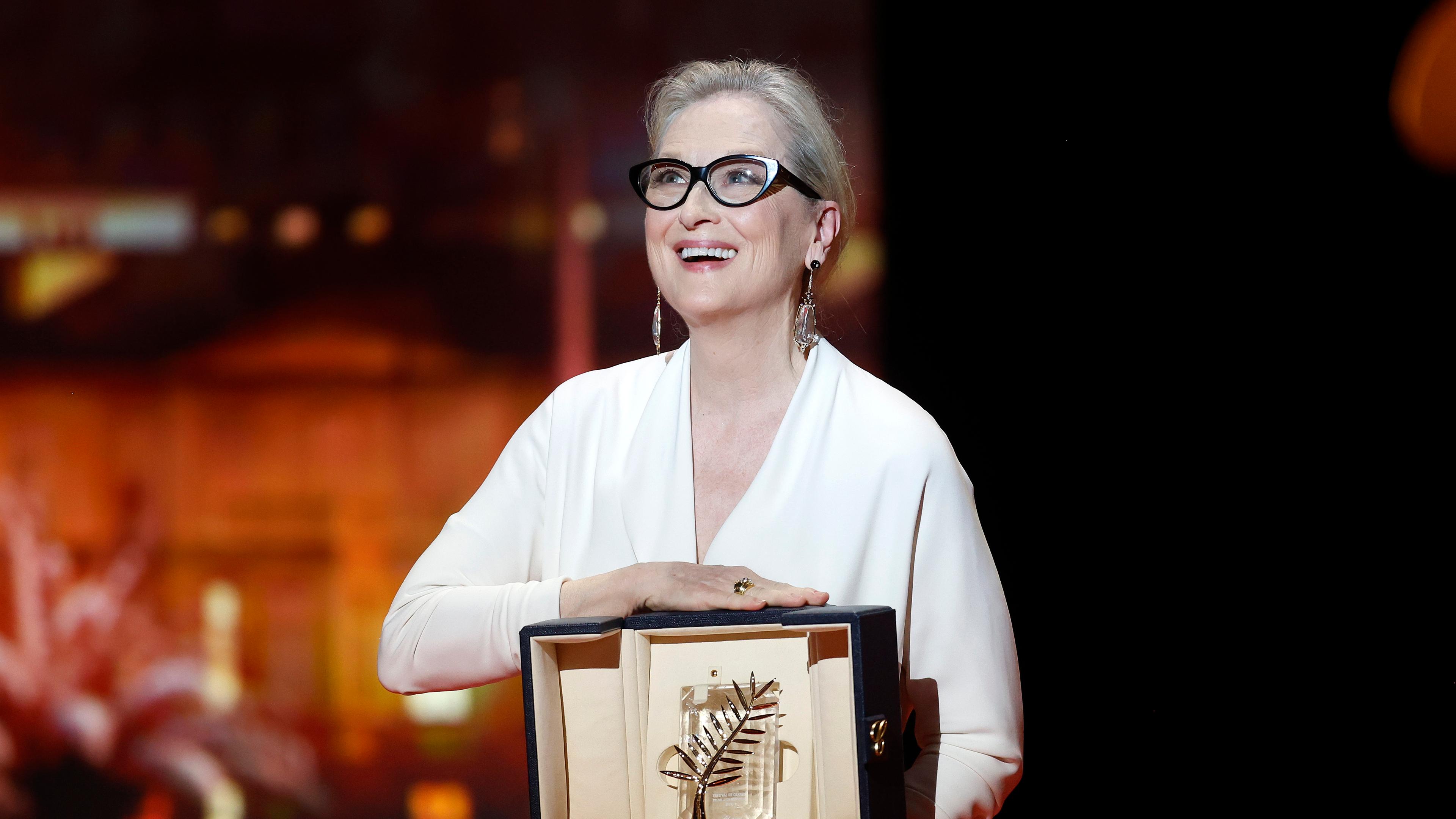 US-Schauspielerin Streep mit der Ehrenpalme in Cannes.