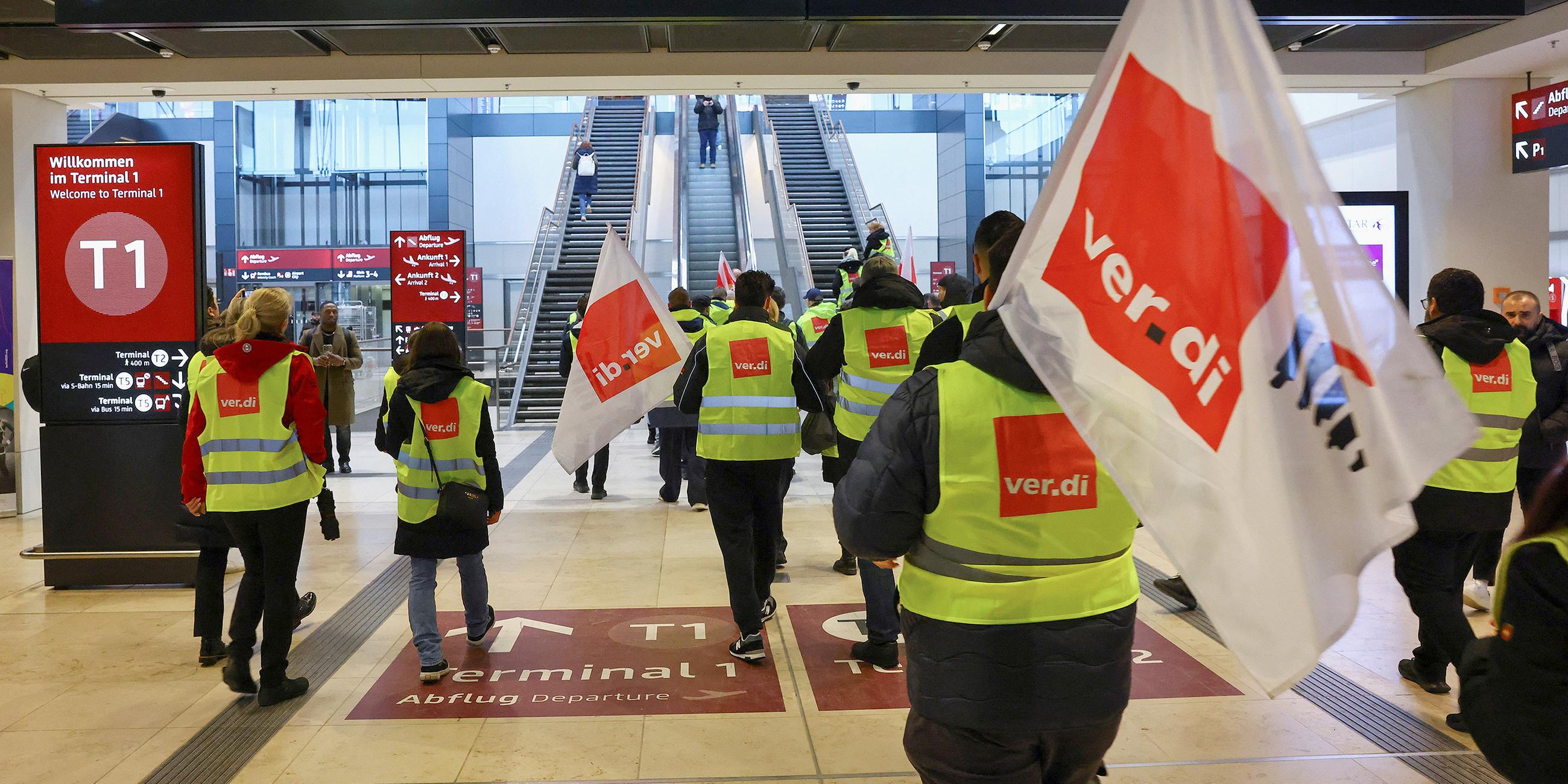 Verdi-Streik am Flughafen Berlin