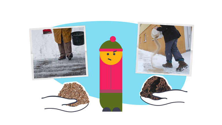 Was neben Streusalz gegen Glatteis hilft