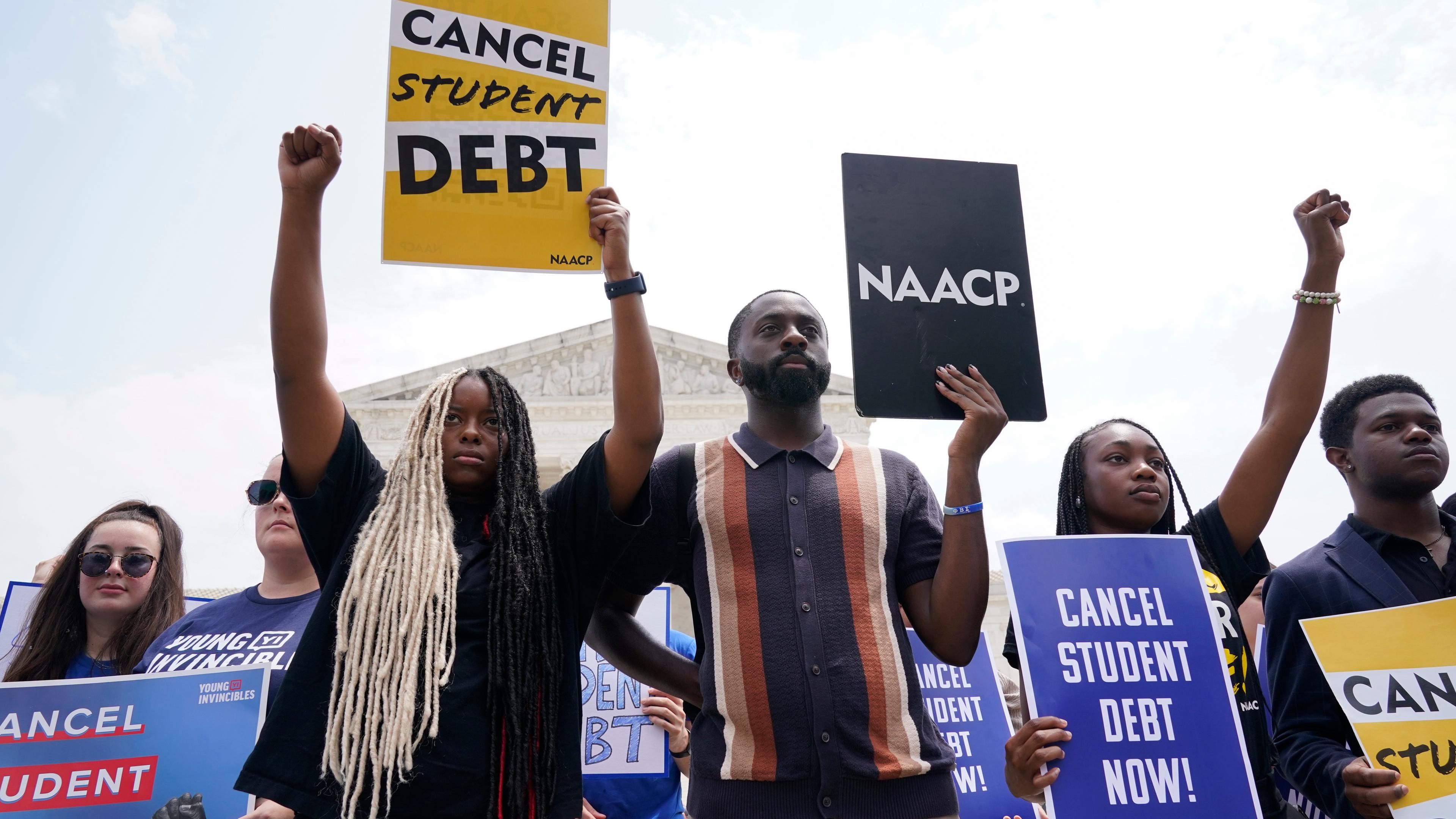 Protest für Erlass von Studienschulden vor Supreme Court in Washington
