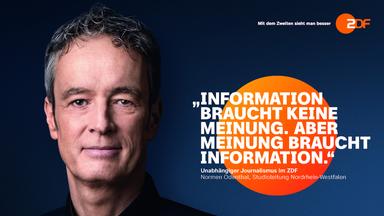 ZDF-Informationskampagnenmotiv mit Normen Odenthal, Landesstudioleiter NRW in Düsseldorf