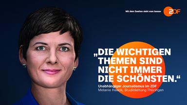 ZDF-Informationskampagnenmotiv mit Melanie Haack, Landesstudioleiterin Thüringen in Erfurt