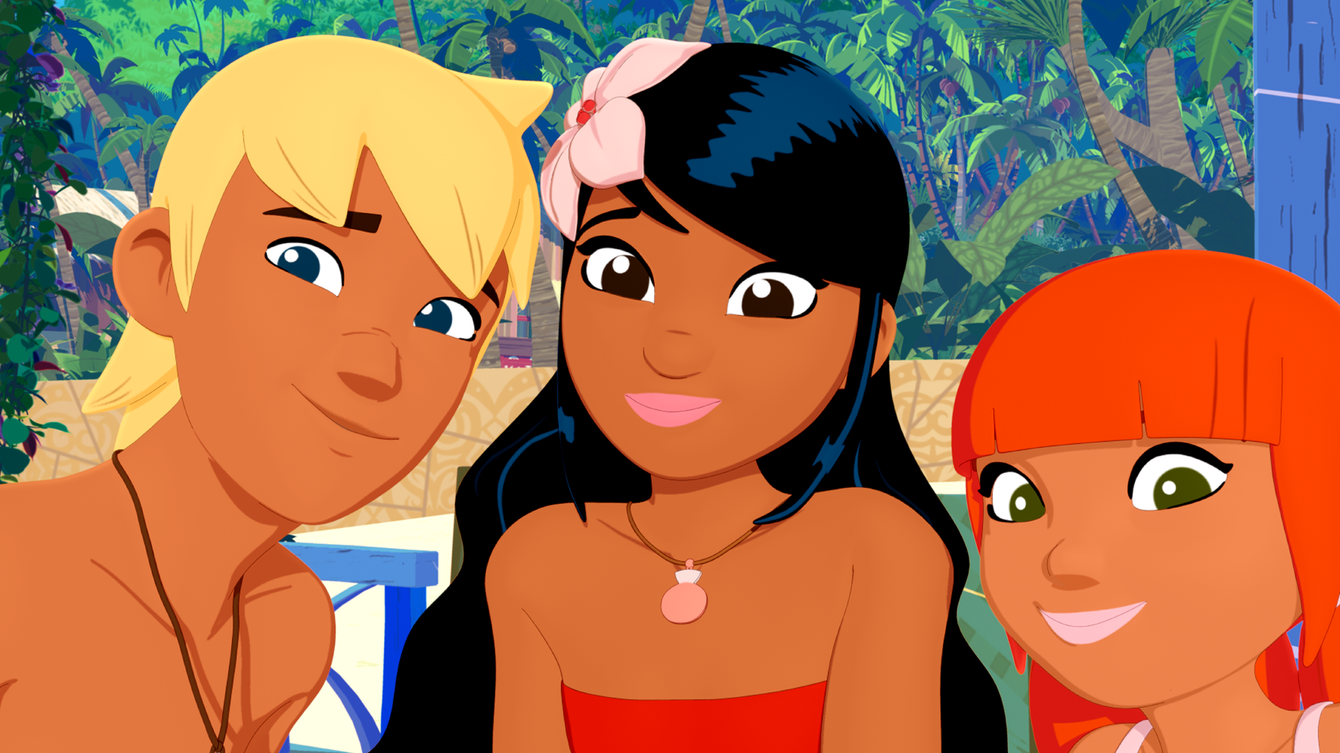 Yann, Timeti und Marina schauen Jack erwartungsvoll an.