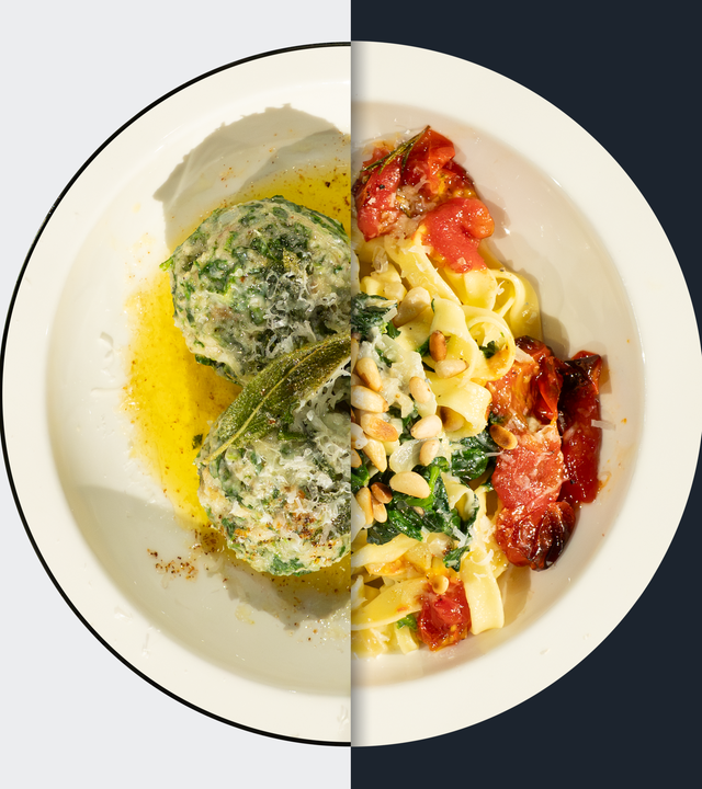 Südtiroler Spinatknödel vs. Tagliatelle