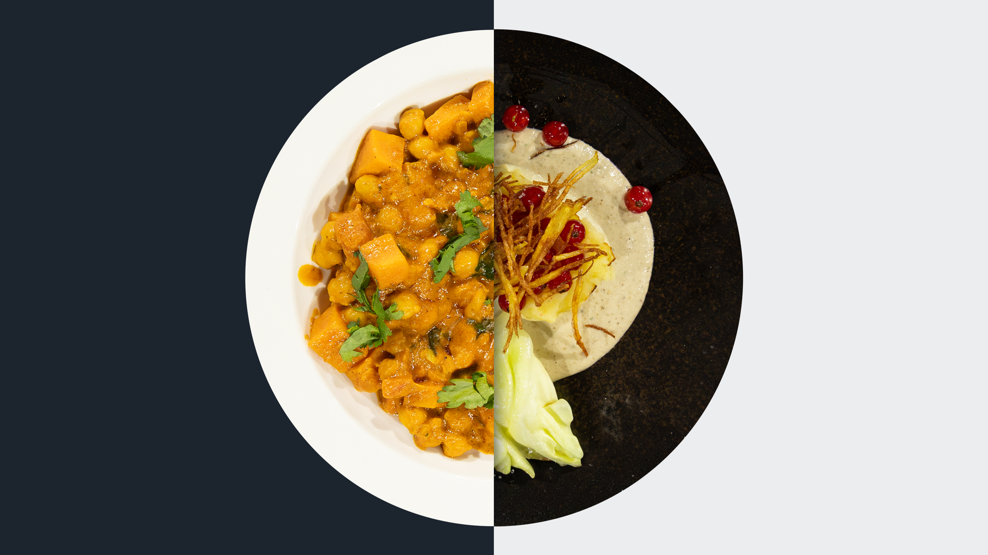 Süßkartoffel-Curry vs. Gebratener Spitzkohl