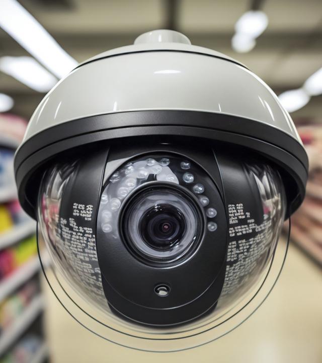 Supermarkt mit Überwachungskamera
