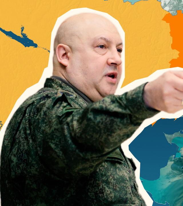 Surowikin vor ukrainischer Karte