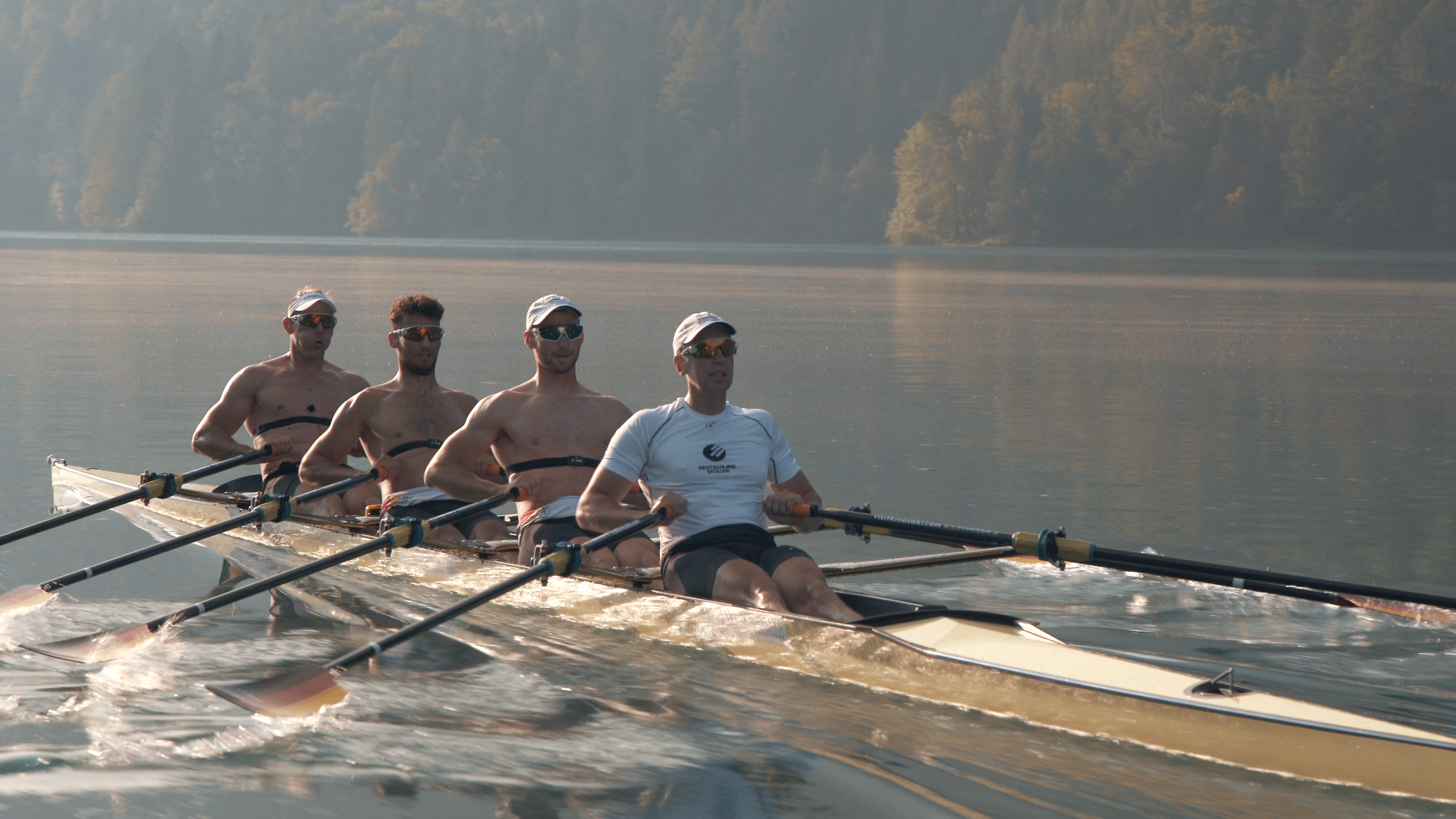 Doppelvierer beim Training. 