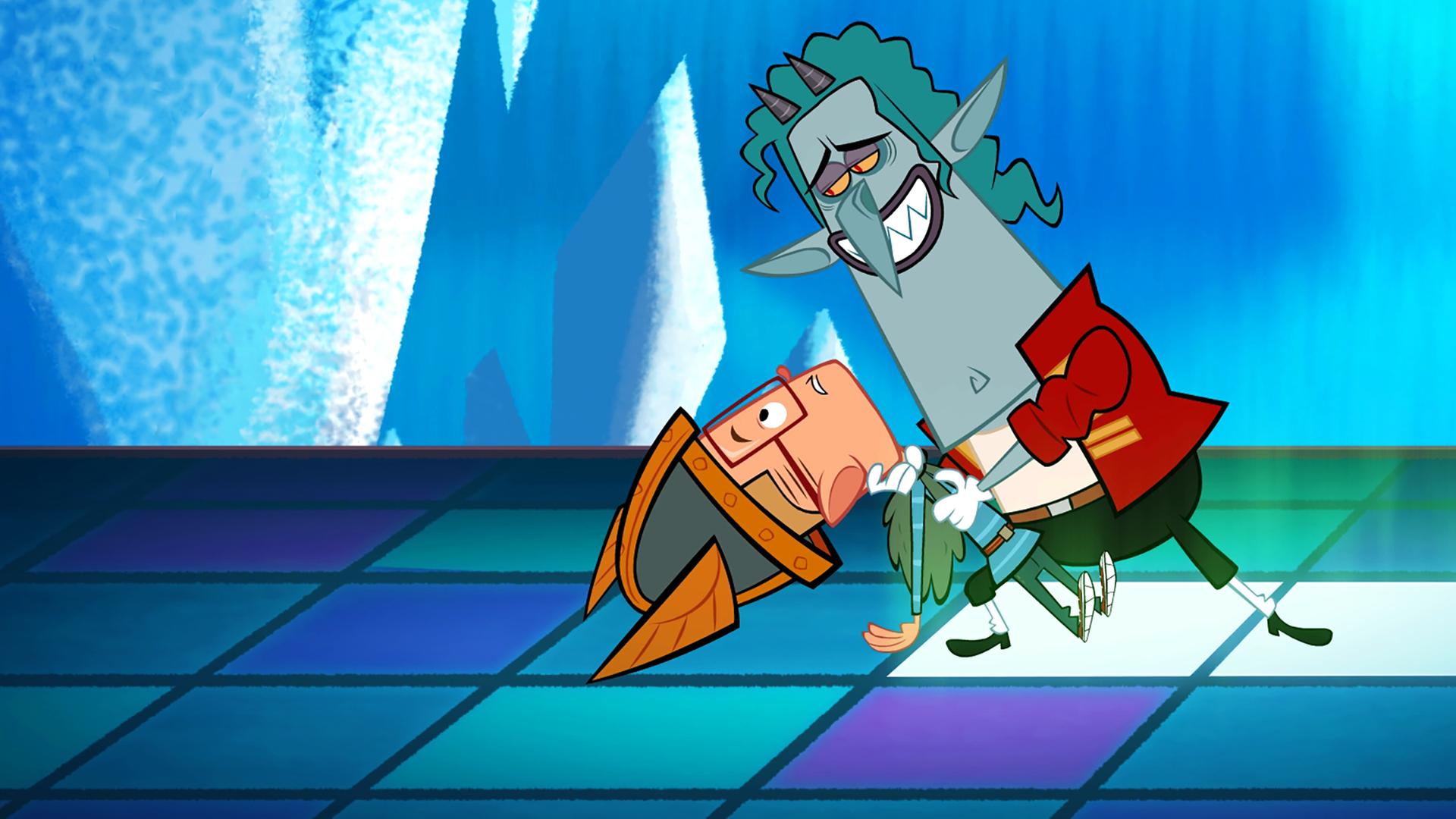 Im roten Sakko hält Vipkrad Marcus beim gemeinsamen Tanzen in den Armen. Da er ein begeisterter Tänzer ist, möchte er bei ihrer gemeinsamen Mambo-Kombination führen und tanzt promt eine Fallfigur mit Marcus.