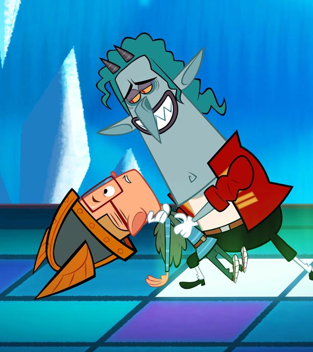 Im roten Sakko hält Vipkrad Marcus beim gemeinsamen Tanzen in den Armen. Da er ein begeisterter Tänzer ist, möchte er bei ihrer gemeinsamen Mambo-Kombination führen und tanzt promt eine Fallfigur mit Marcus.