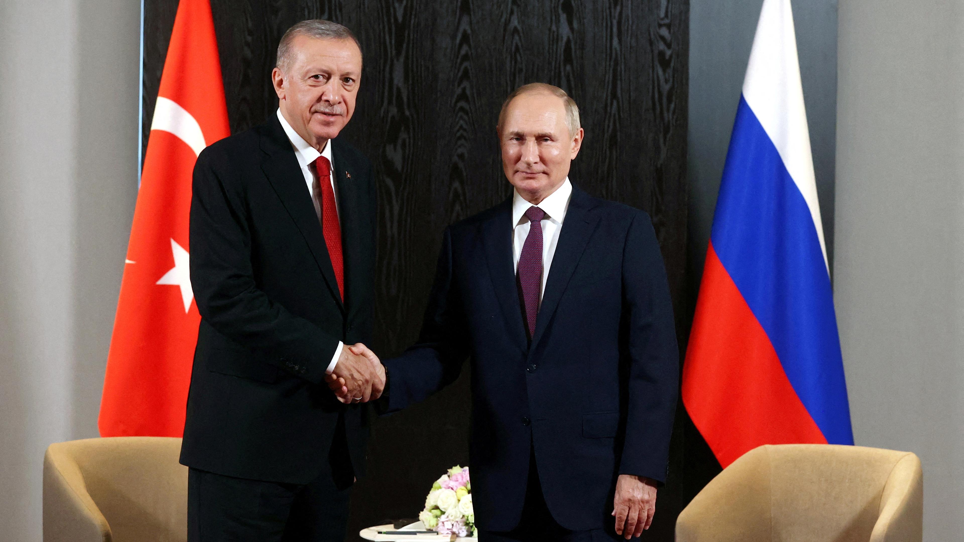 Türkischer Präsident Tayyip Erdogan und Russlands Präsident Wladimir Putin. Archivbild