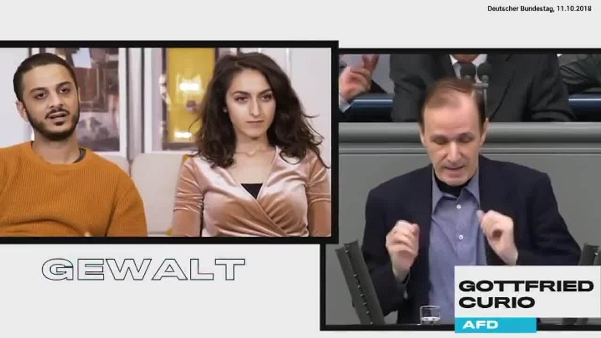 • „represent" auf YouTube haben ein Video mit Younes und Gelavije gemacht, bei dem sie uns Ausschnitte aus Bundestagsdebatten gezeigt haben