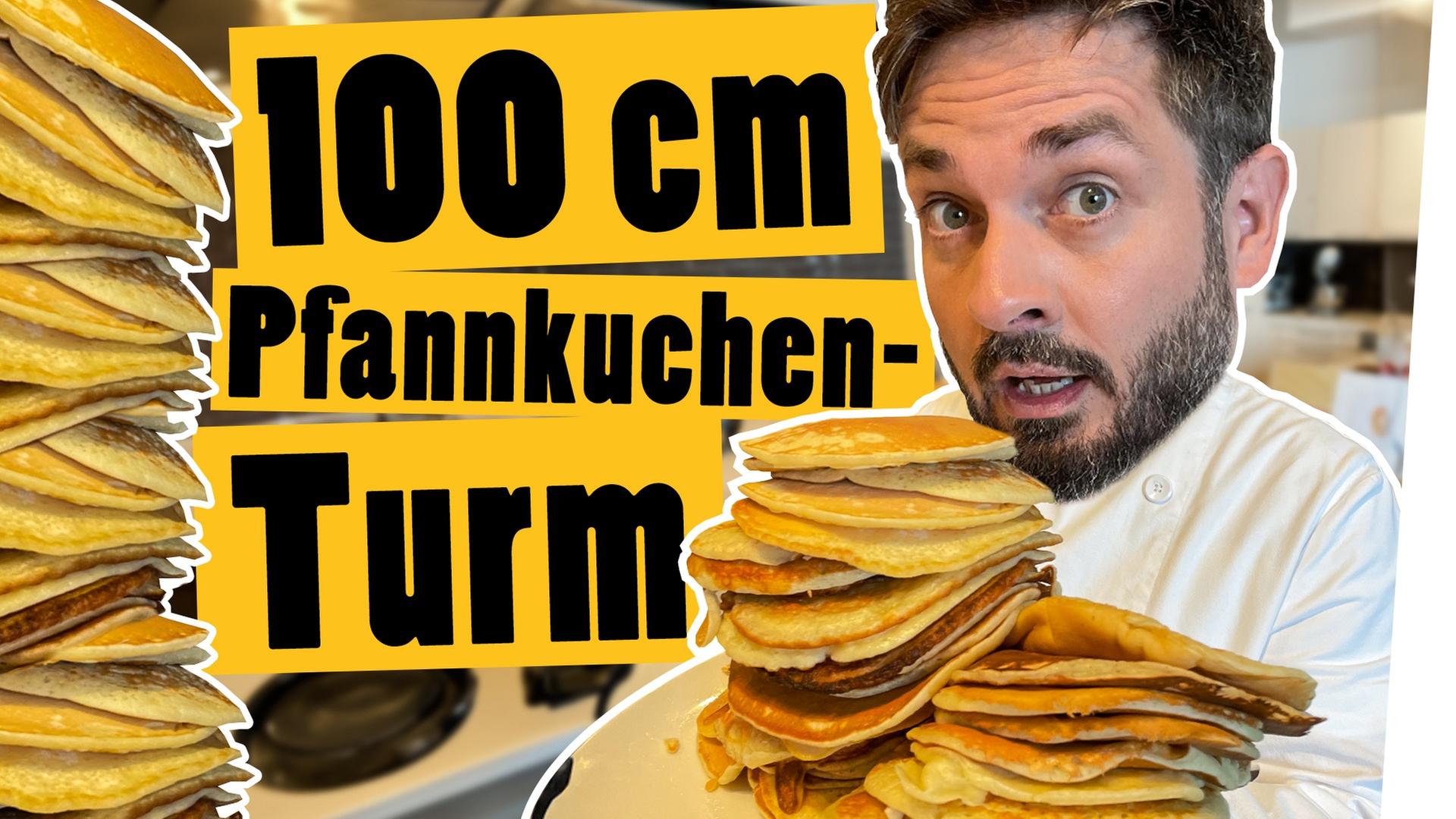 Backe einen 100cm Pfannkuchenturm! -- Das schaffst du nie!