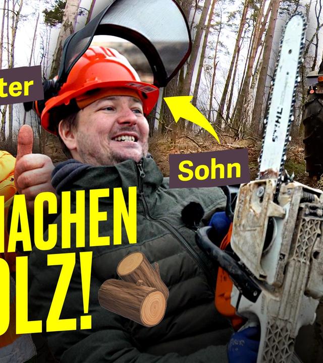 Baum fällen mit Kettensäge und Traktor: Bauer Michel macht Holz I Hundert Hektar Heimat