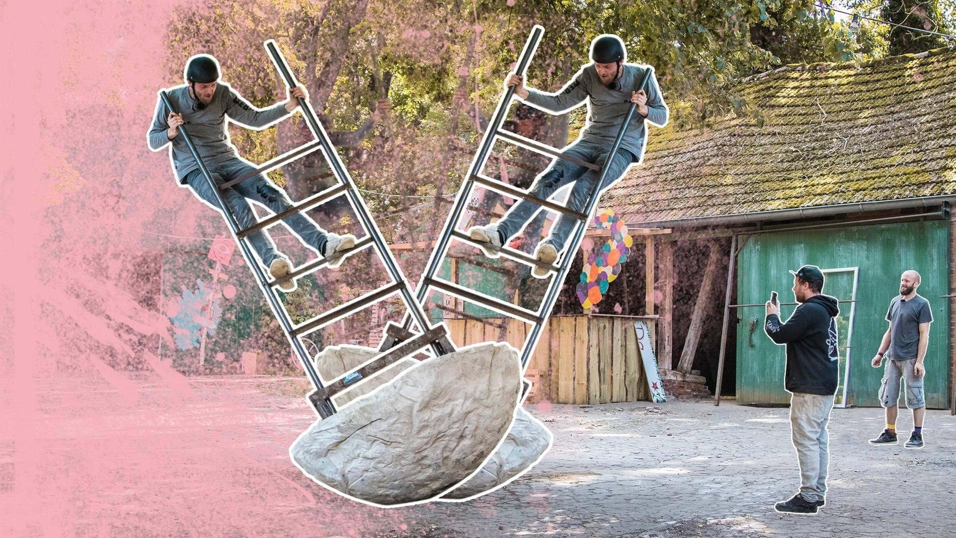 Betonwippe fit machen - Die Tonnen bewegen sich