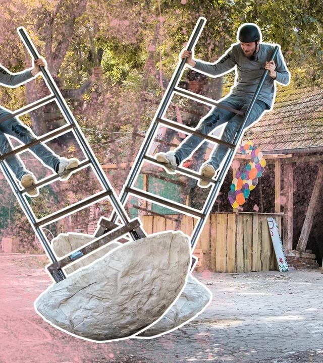 Betonwippe fit machen - Die Tonnen bewegen sich