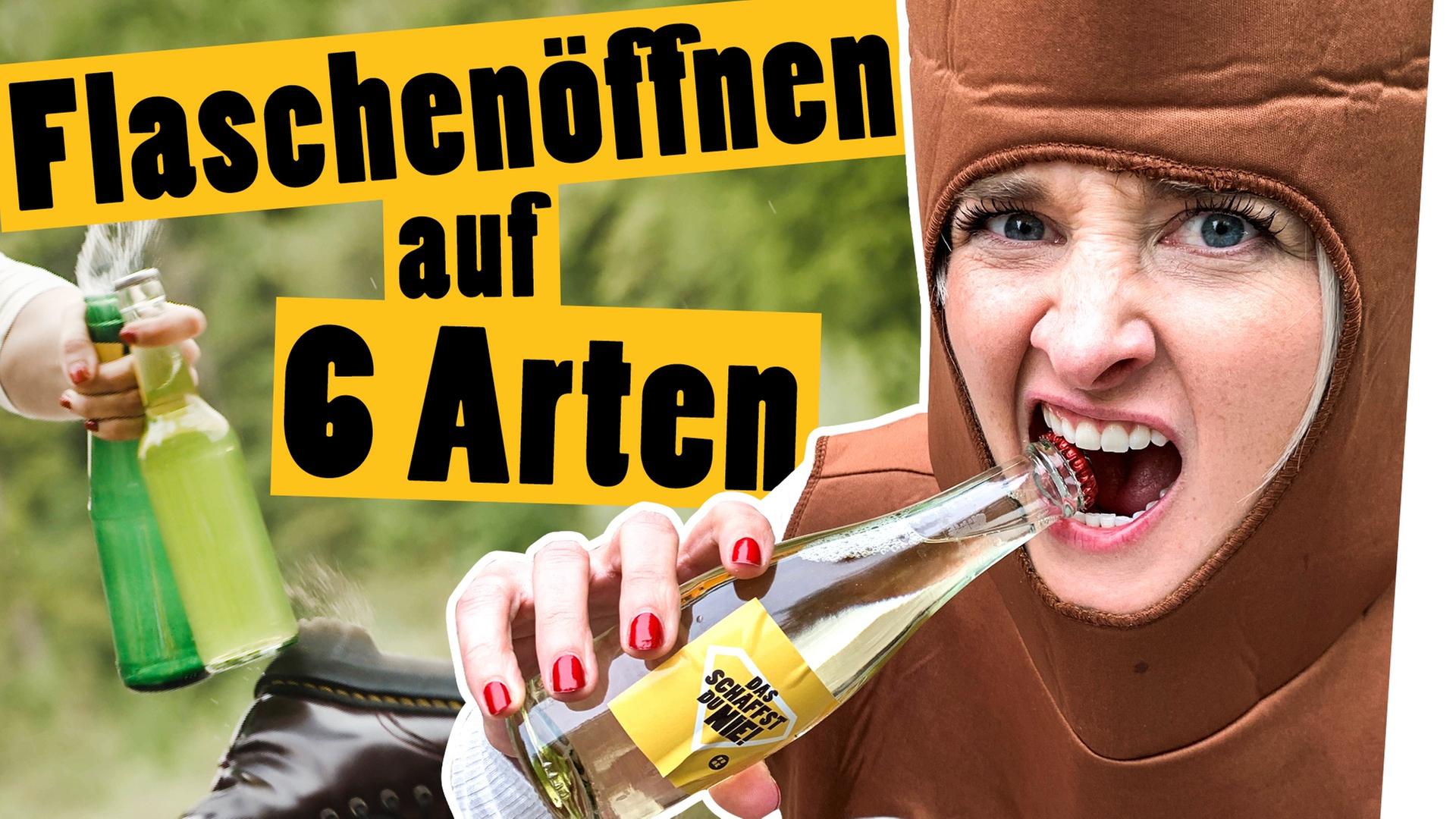 Challenge: Flasche öffnen ohne Flaschenöffner-- „Das schaffst du nie!“