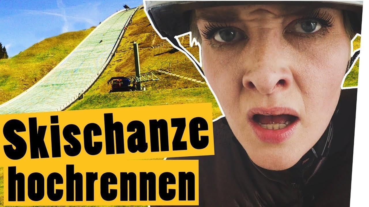 Challenge: Skischanze hochrennen im Kakerlakenkostüm! Ari am Limit!! -- Das schaffst du nie!