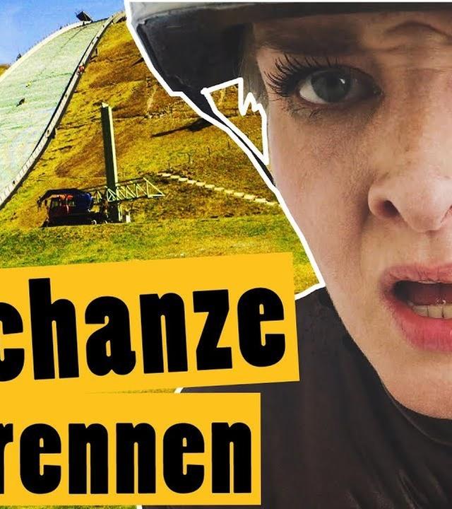 Challenge: Skischanze hochrennen im Kakerlakenkostüm! Ari am Limit!! -- Das schaffst du nie!