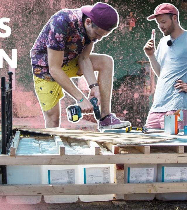 Floß mit Bett bauen - Auftrieb für 2 Autos oder mehr