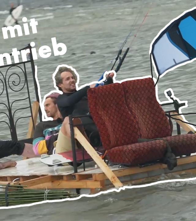 FLOßRENNEN Wind vs Muskeln auf dem Meer - vs Laura Kampf