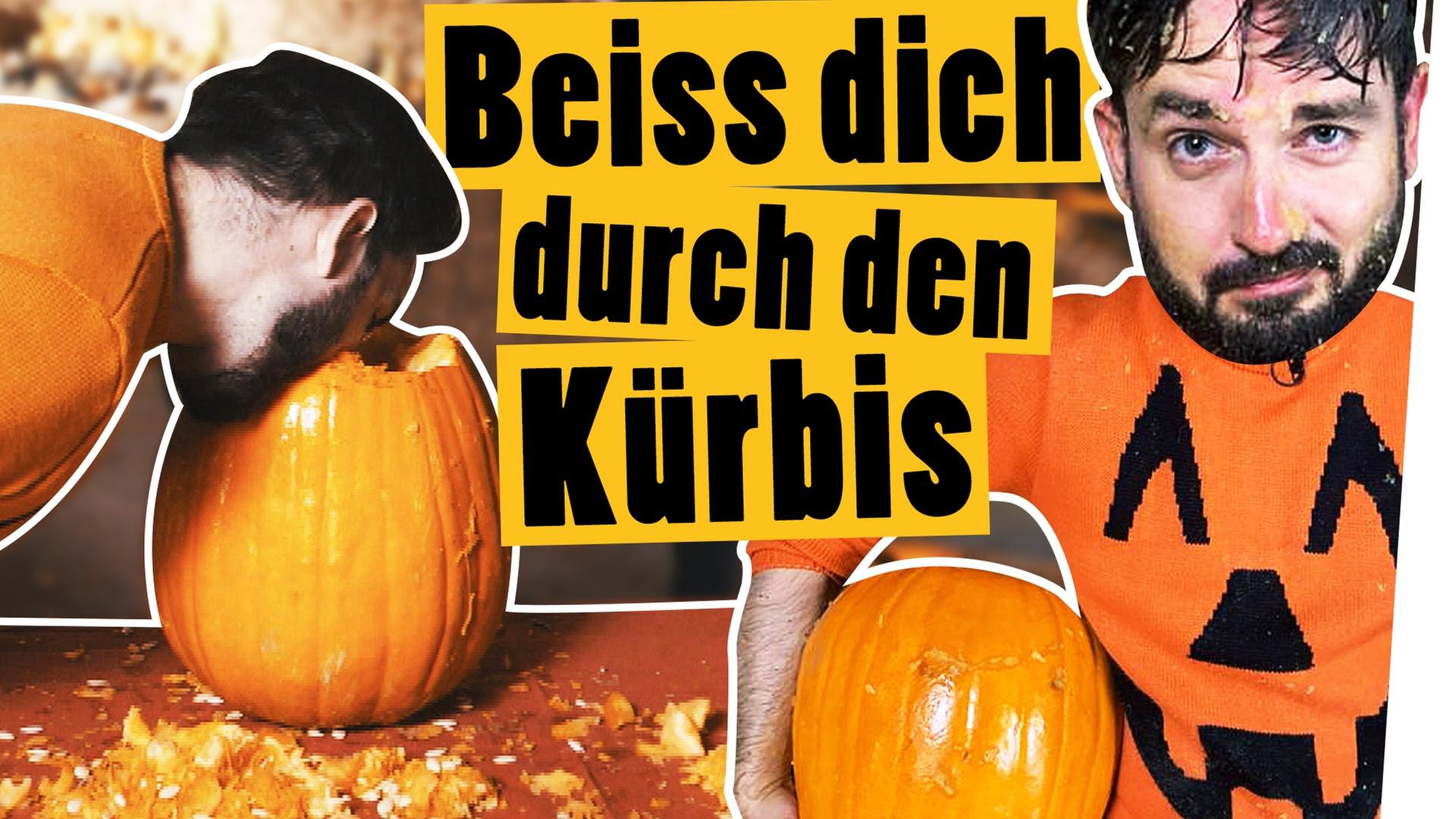 Höhle einen Kürbis aus ohne Werkzeug -- Halloween Challenge -- Das schaffst du nie!