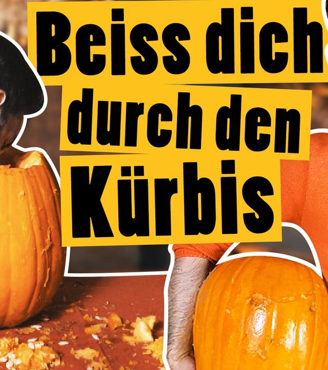 Höhle einen Kürbis aus ohne Werkzeug -- Halloween Challenge -- Das schaffst du nie!