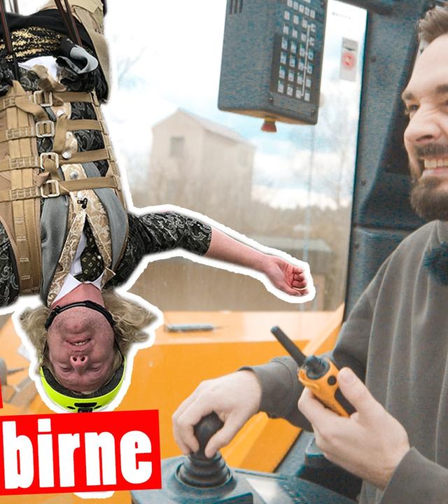 Kran-Bestrafung: Kopfüber durch die Wand! Marc hängt am Kran -- Das schaffst du nie!
