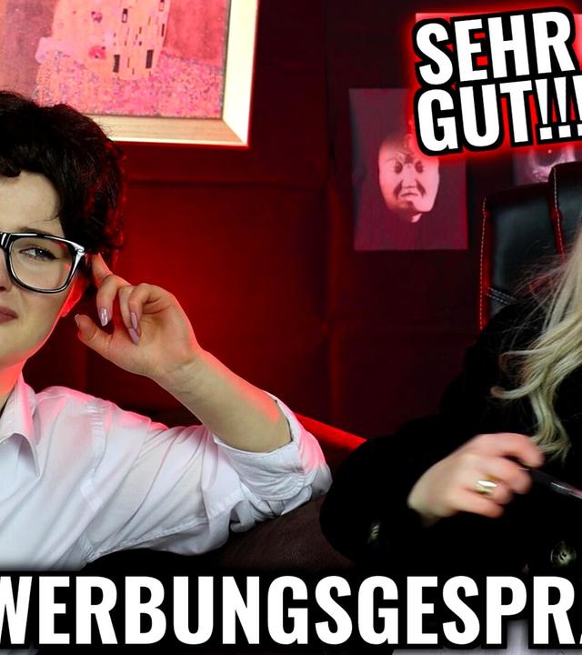 MATHELEHRER beim Bewerbungsgespräch.