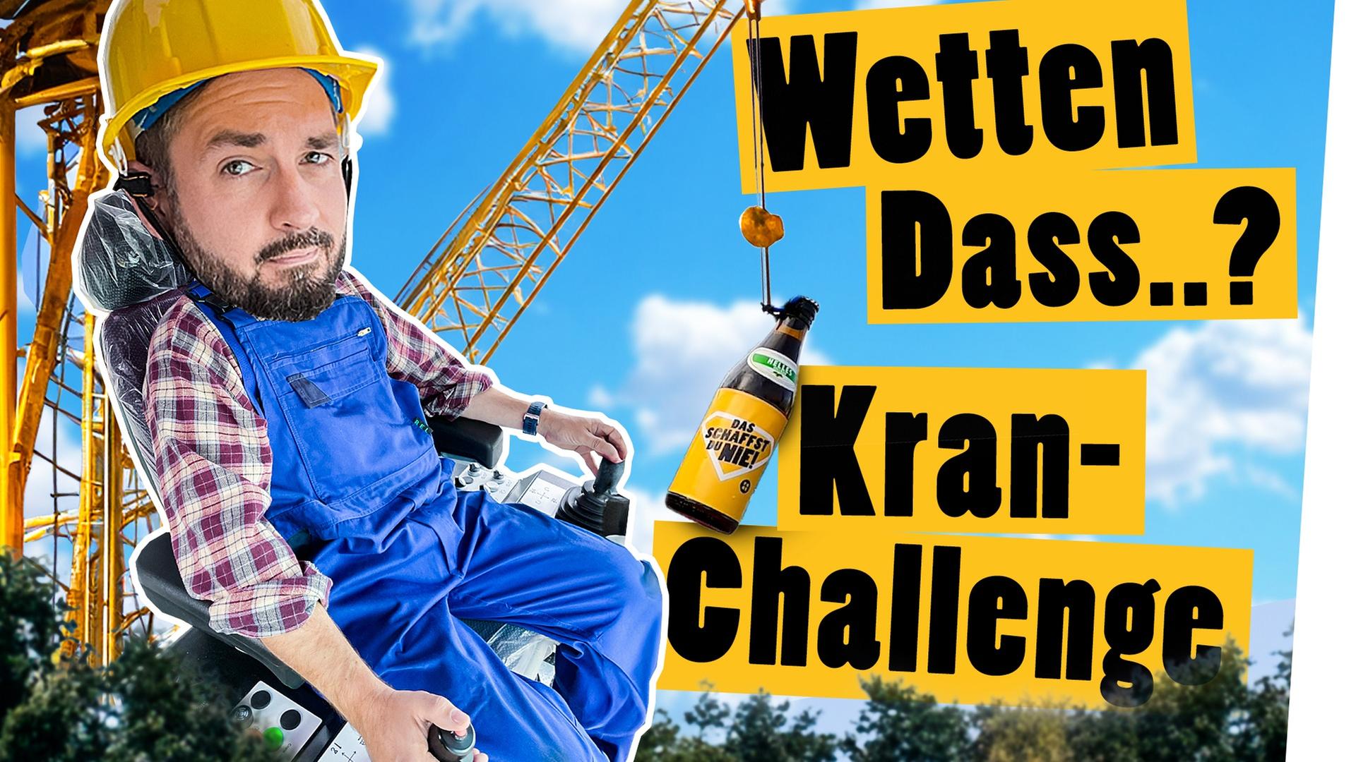 Mit dem Kran: Stell die Flasche zurück in die Kiste! -- Challenge -- Das schaffst du nie!