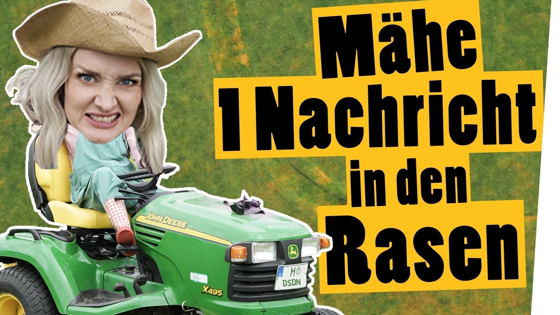 Rasenmäher Challenge: Schreibe eine Riesen-Botschaft ins Gras -- Das schaffst du nie!