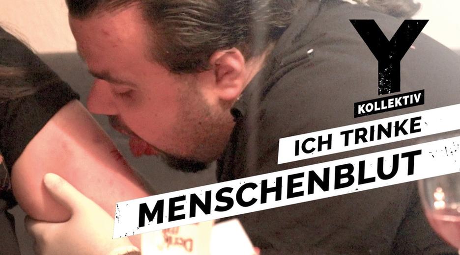 Real-Life Vampire, eine Menschenblut trinkende Szene