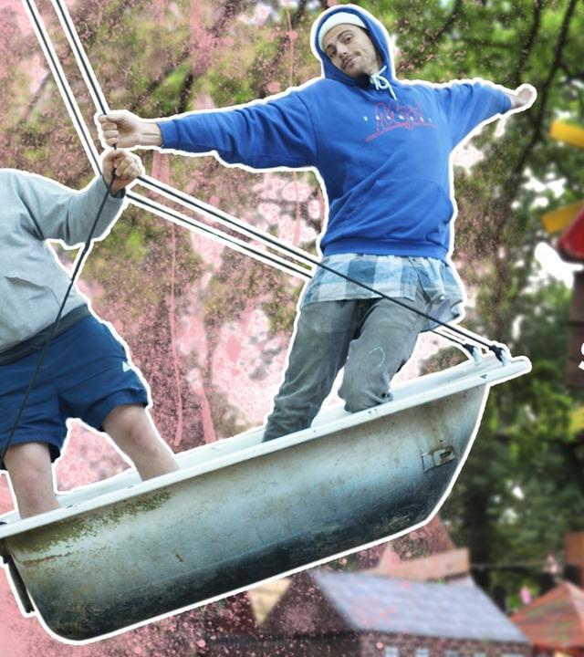 Schaukel selber bauen! Mit Badewanne,Skateboard und Schlauch