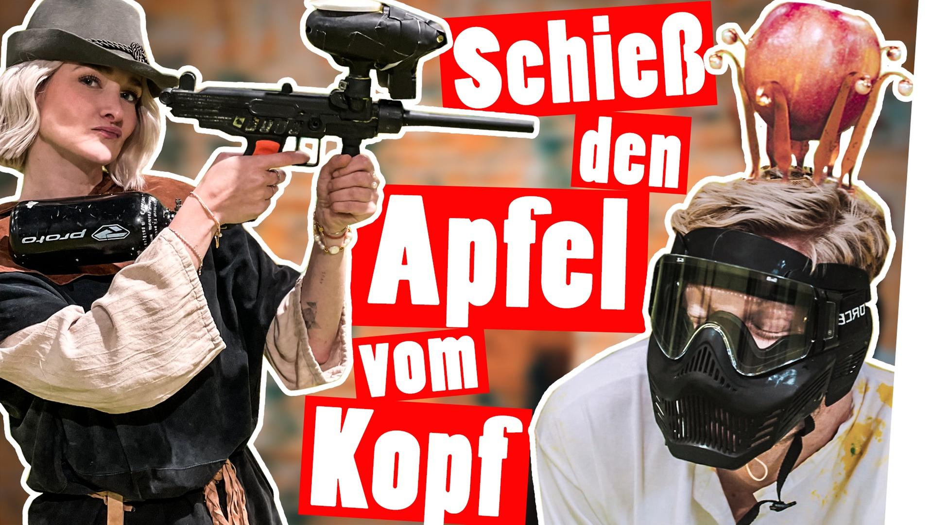Schieß den Apfel vom Kopf – Die Paintball Strafe -- Das schaffst du nie!