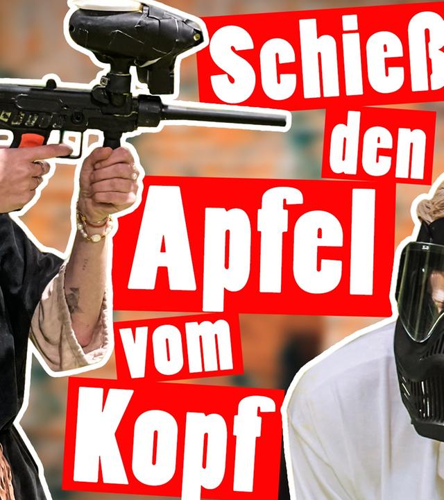Schieß den Apfel vom Kopf – Die Paintball Strafe -- Das schaffst du nie!