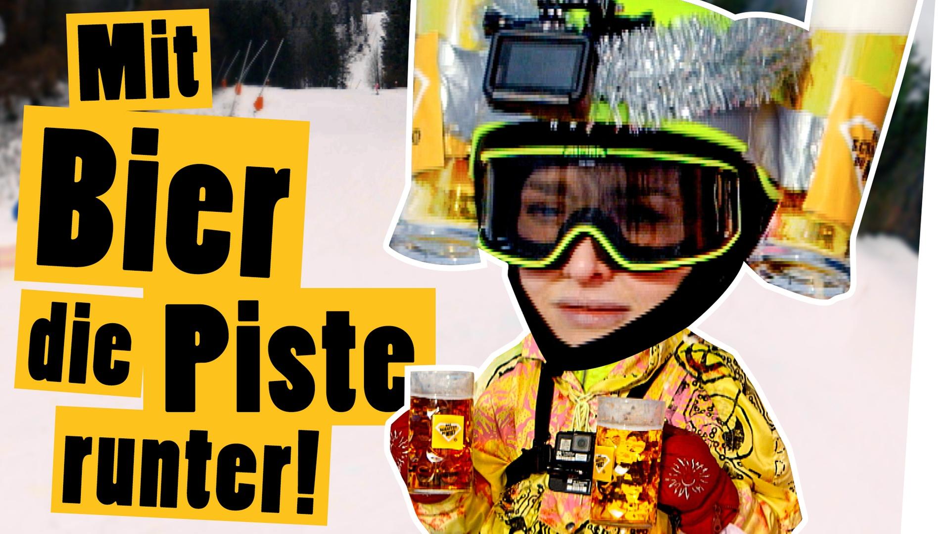 Ski-Abfahrt mit 92%-Gefälle! Bringe unfallfrei Bier ins Tal - Challenge -- Das schaffst du nie!