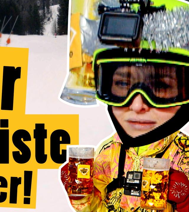 Ski-Abfahrt mit 92%-Gefälle! Bringe unfallfrei Bier ins Tal - Challenge -- Das schaffst du nie!