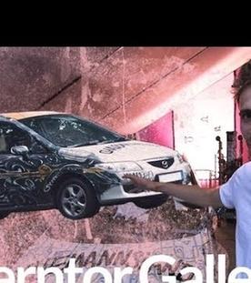 Sprayen mit Viva con Agua im St. Pauli Millerntor-Stadion - Kliemannsland