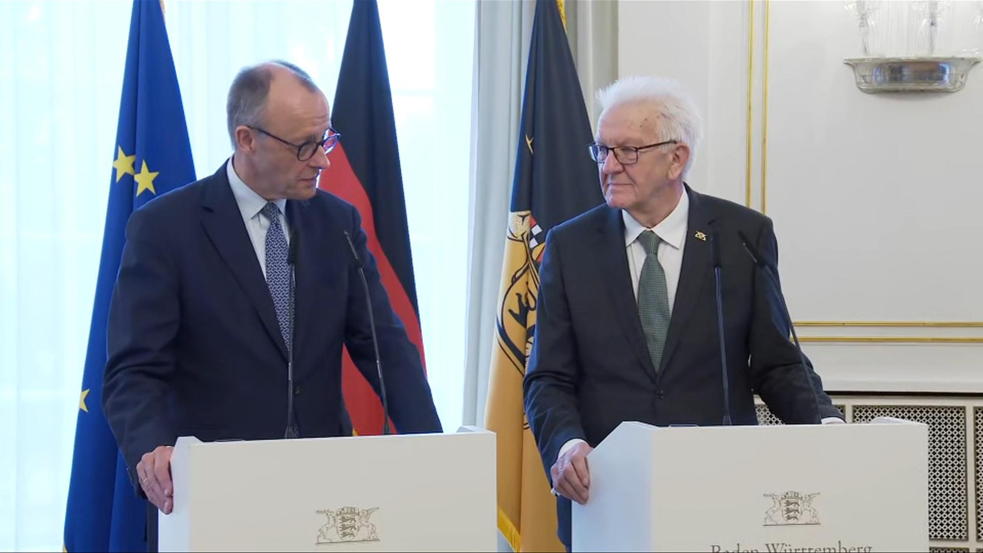 Antrittsbesuch Merz bei Kretschmann