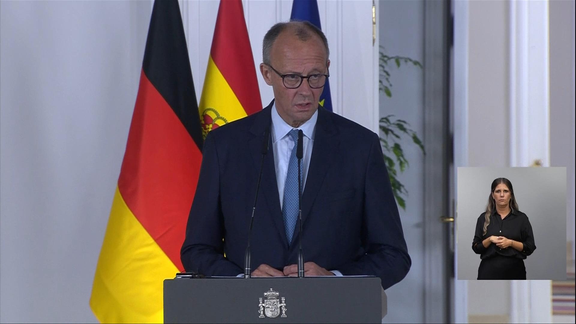 Antrittsbesuch Merz bei Sánchez