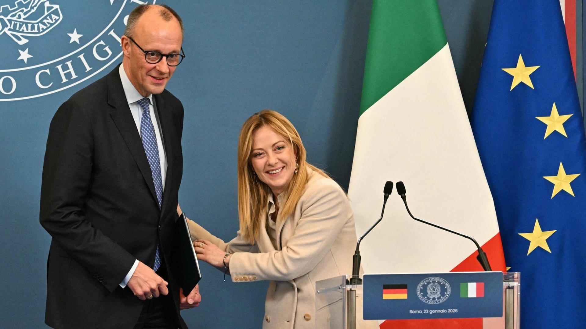 Bundeskanzler Friedrich Merz zu Besuch bei der italienischen Premierministerin Giorgia Meloni
