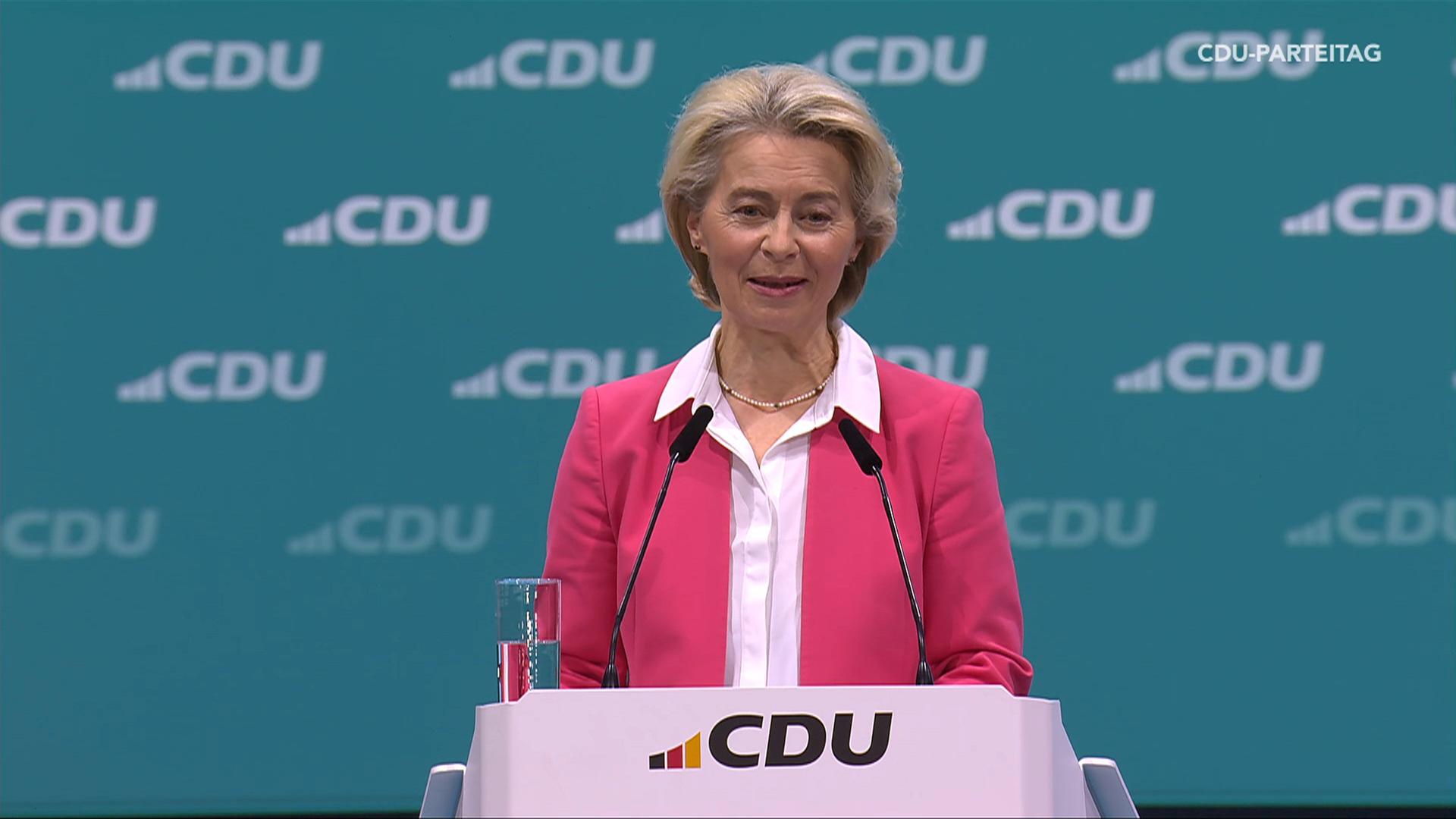 CDU-Parteitag: Reden von der Leyen und Metsola