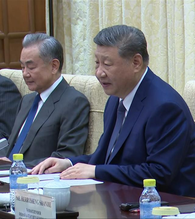 China-Reise: Begrüßungsreden Merz und Xi