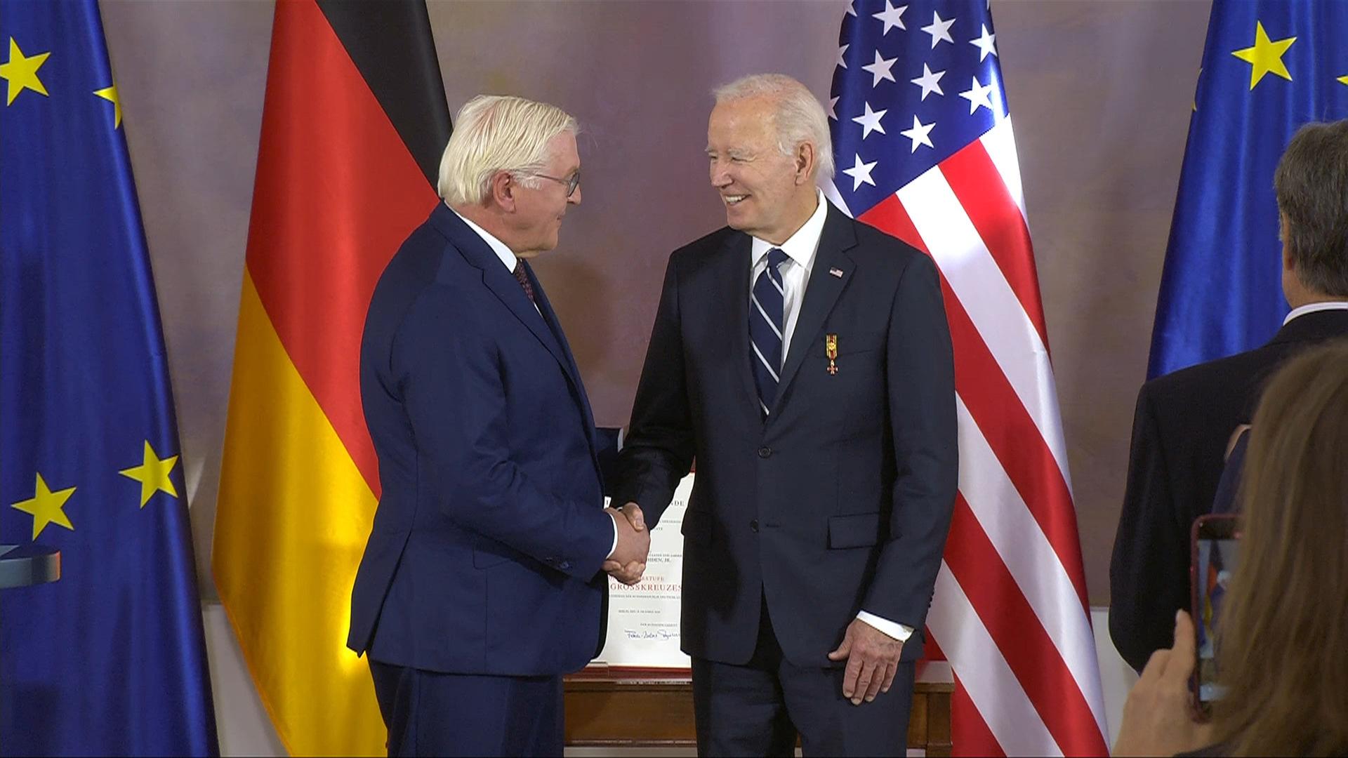 Empfang für Biden in Schloss Bellevue