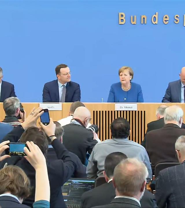 Erste Pressekonferenz von Merkel zu Corona