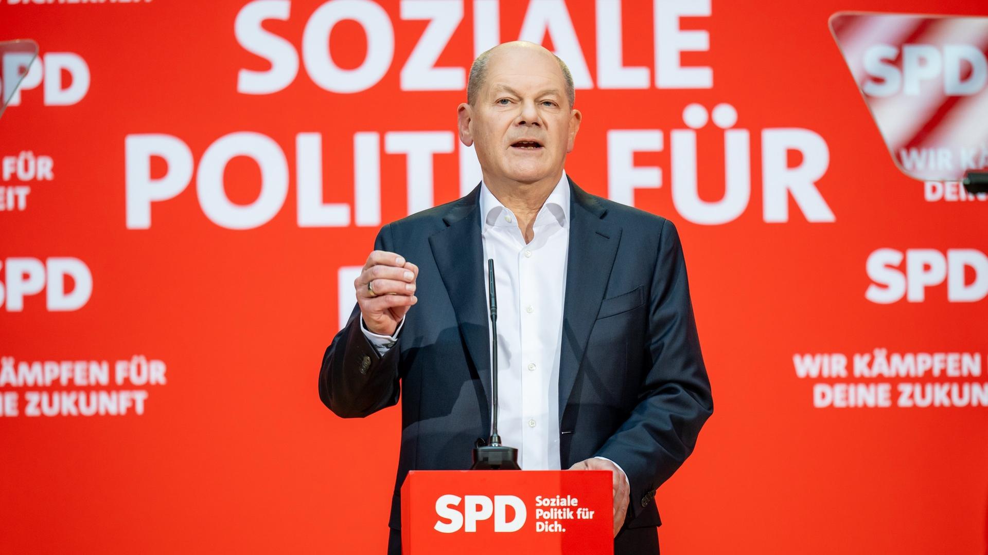Erste Wahlkampfrede von Olaf Scholz (SPD)