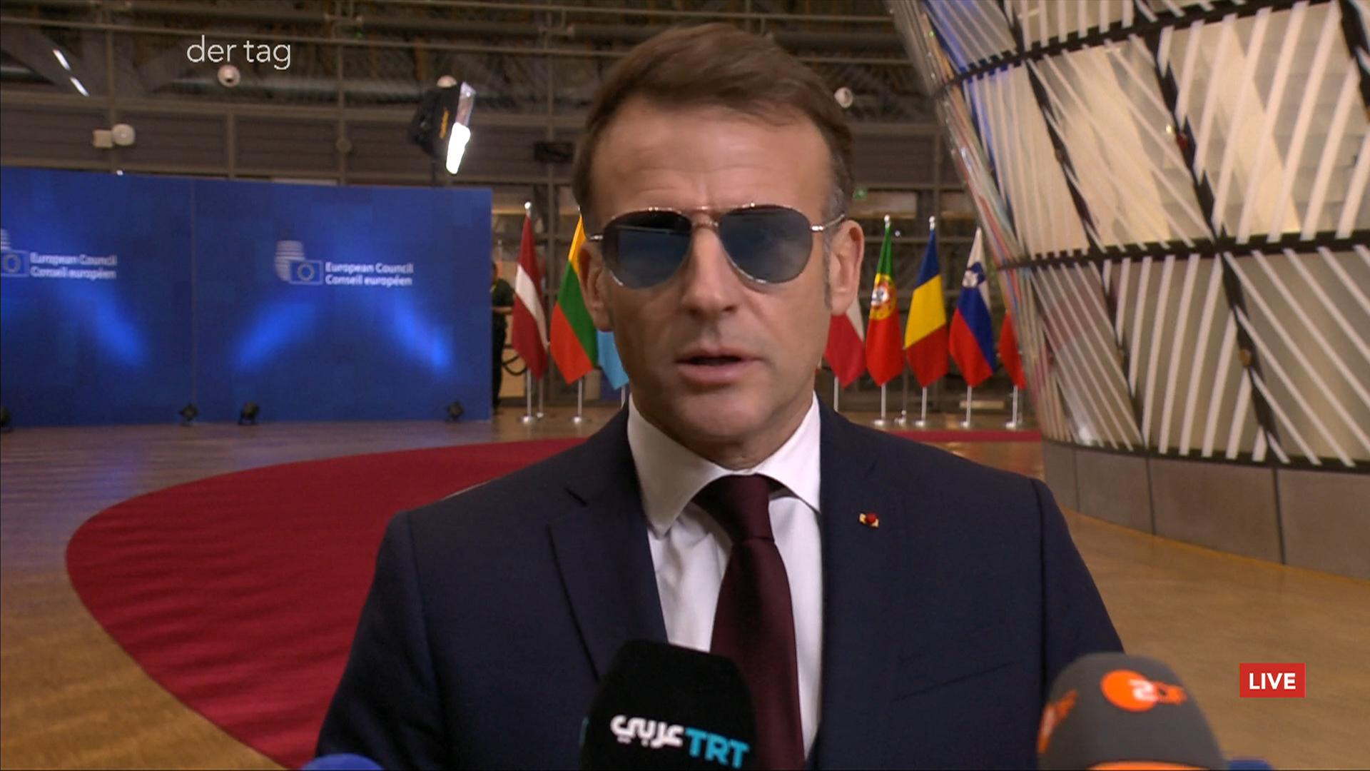 EU-Sondergipfel: Doorstep von Emmanuel Macron