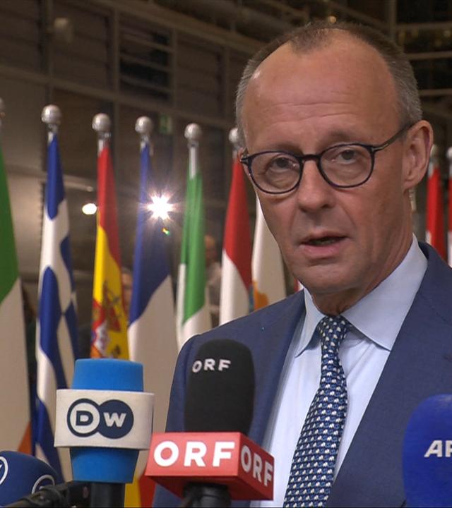 EU-Sondergipfel: Doorstep von Friedrich Merz