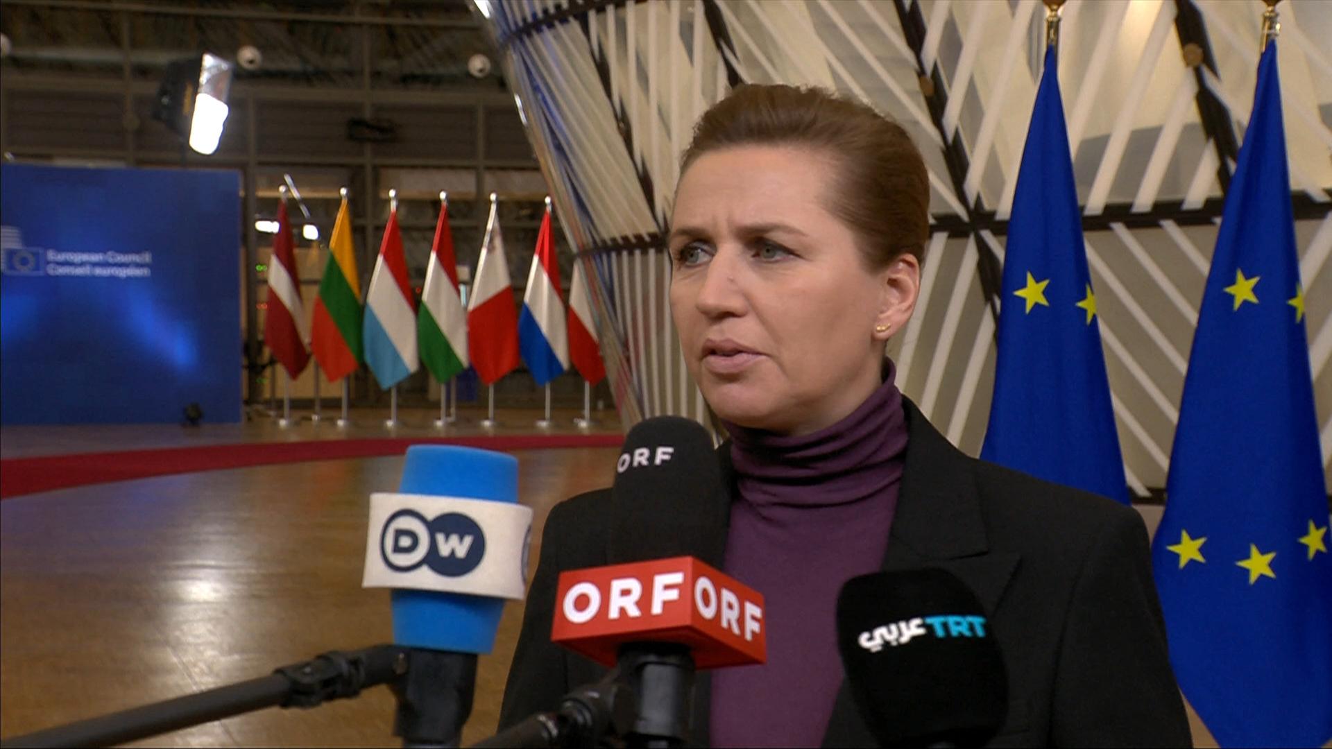 EU-Sondergipfel: Doorstep von Mette Frederiksen